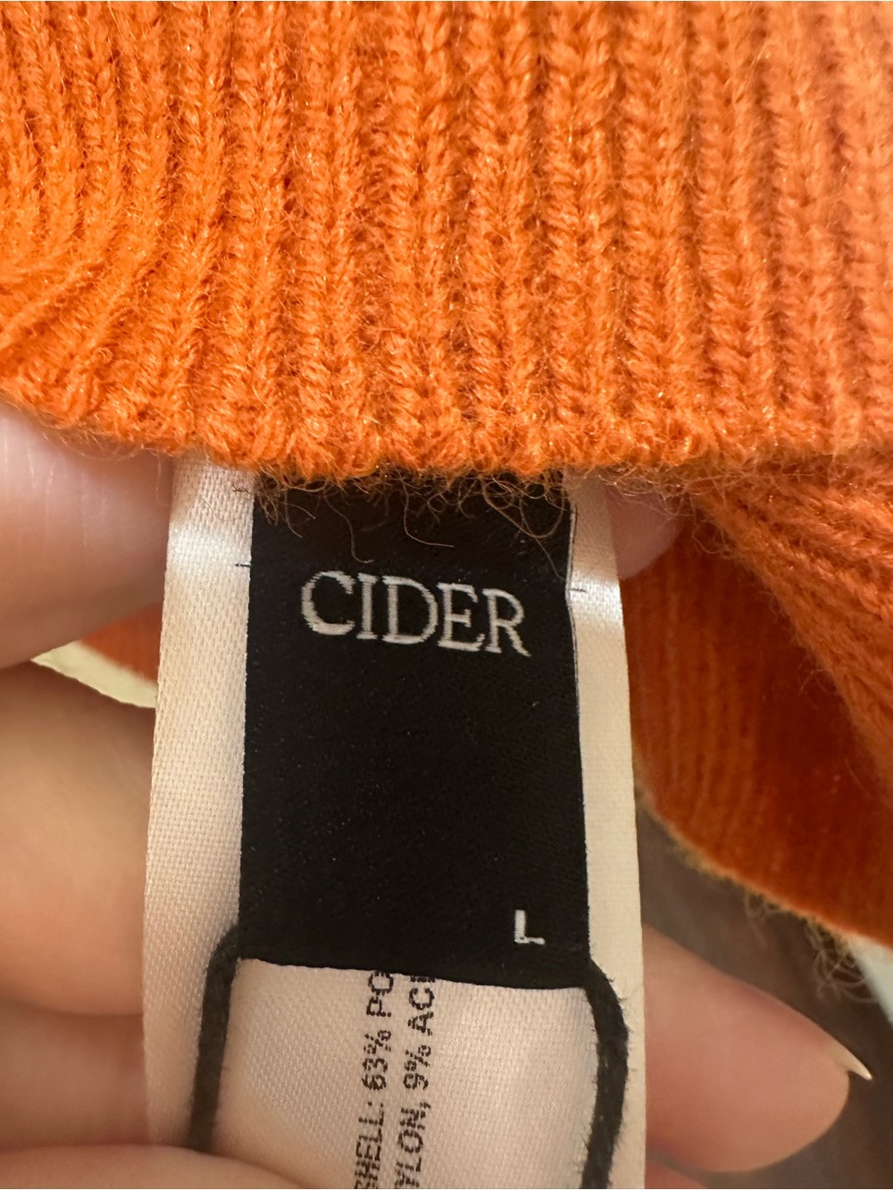 Cider Orange Floral Knit Sweater Vest- Womens L - Picture 3 of 5